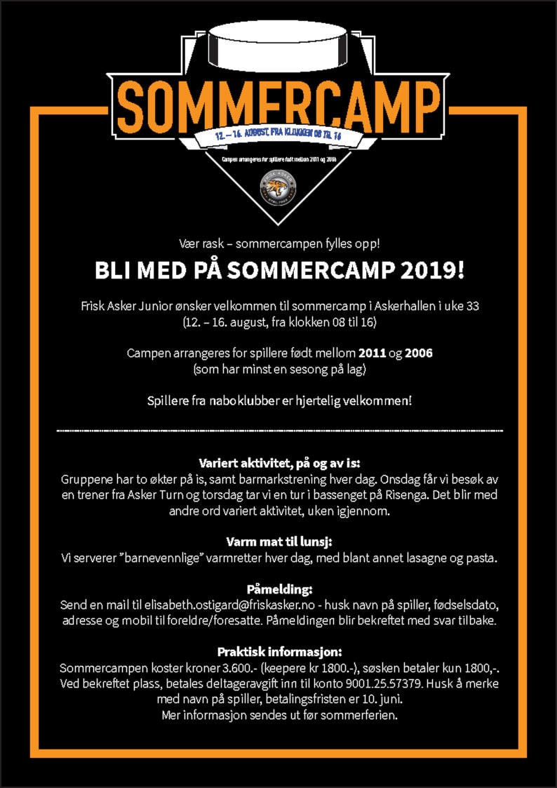 Bli med på Sommercamp 2019!